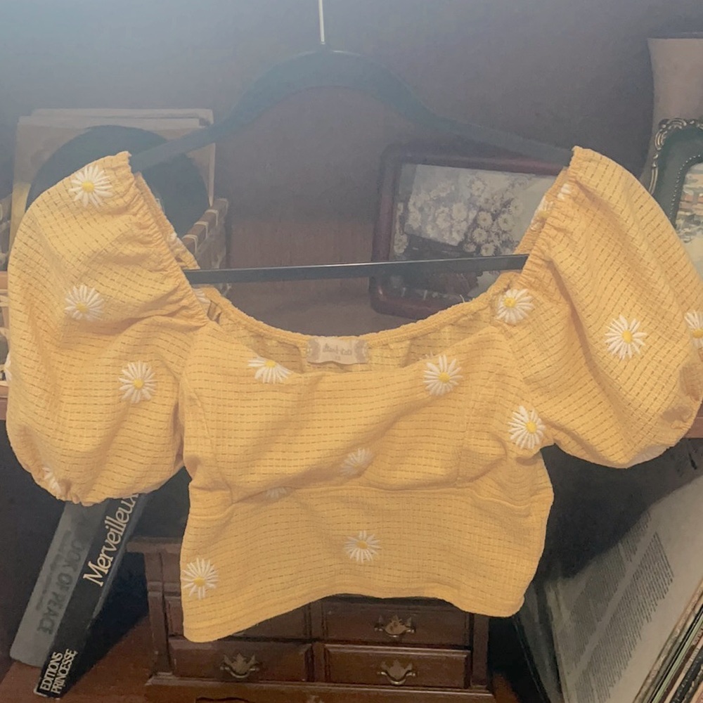 3 for $25!! Altar’d State sunflower crop shirt
